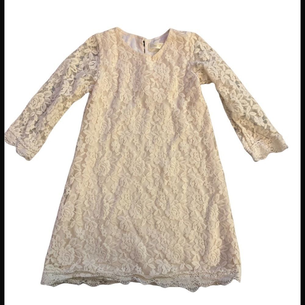 Girls Ivory Lace Dress Size 6